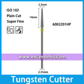 6002201HP-Plain Cut Super Fine Dental Laboratory Tungsten Carbide Cutter 2.35mm Shank